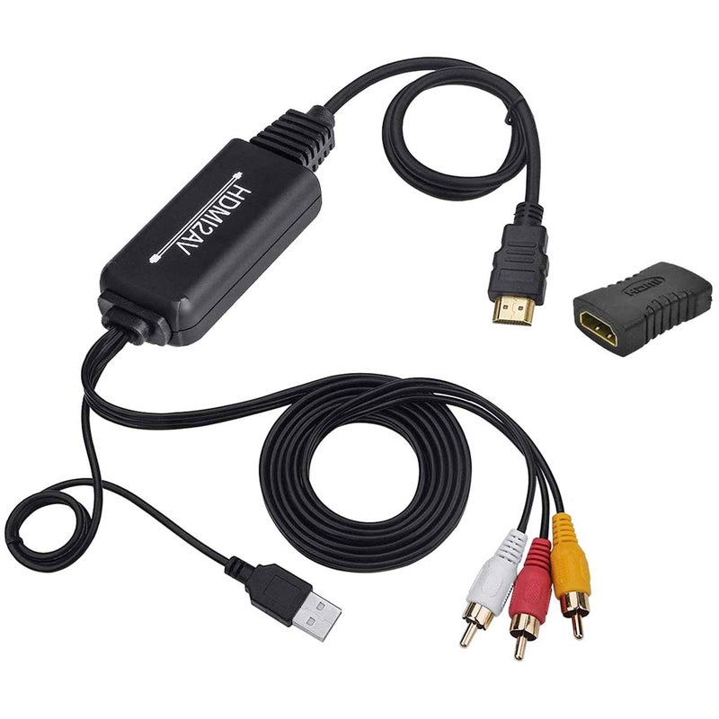 Wonlyus HDMI to RCA Cable, HDMI to RCA Converter Adapter Cable, 1080P HDMI to AV 3RCA CVBs Composite Video Audio Supports for Amazon Fire Stick, Roku, Chromecast, PC, Laptop, Xbox, HDTV, DVD - Image 1